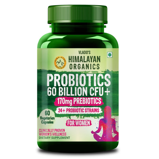 Himalayan Organics Probiotics Supplement 60 Billion Cfu+ Gut Health Capsule