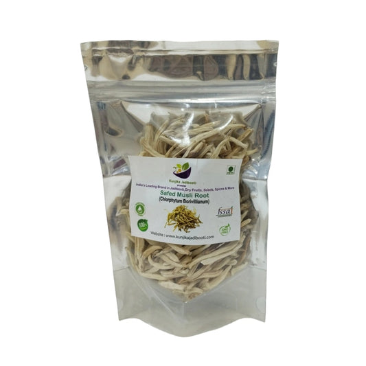 Kunjika Jadibooti Safed Musli Roots | Natural White Musli | Swet Musli | Chlorophytum Borivilianum