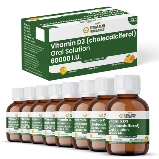 Himalayan Organics Vitamin D3 60000 Iu Shots | Cholecalciferol Vitamin D3 60000 Iu Supplement I Sugar Free