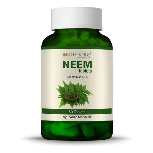 Bio Resurge Neem Tablets | Natural Blood Purifier | Skin Wellness | Controls Acne And Pimples