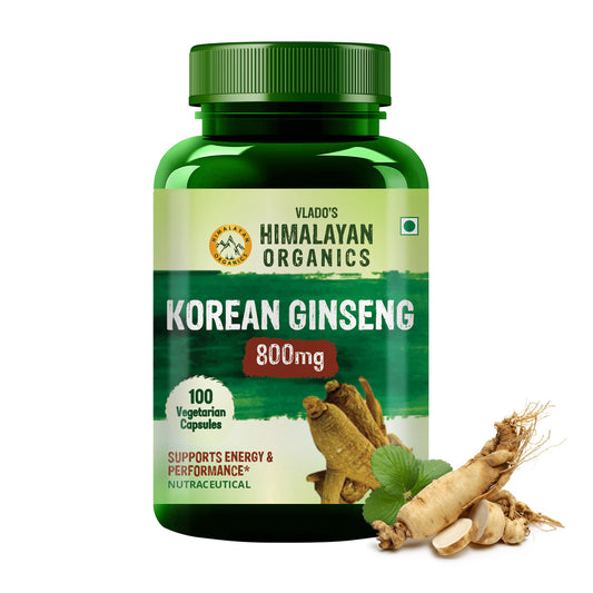 Himalayan Organics Korean Red Ginseng 800mg | Energy & Immunity