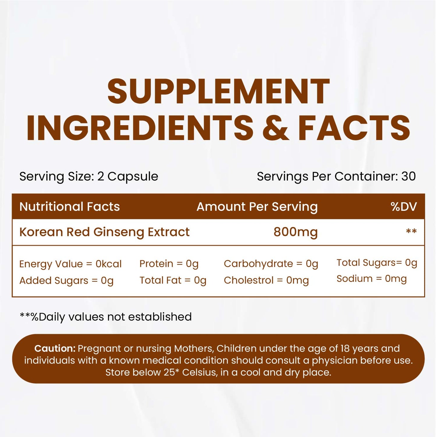 Himalayan Organics Korean Red Ginseng 800mg | Energy & Immunity