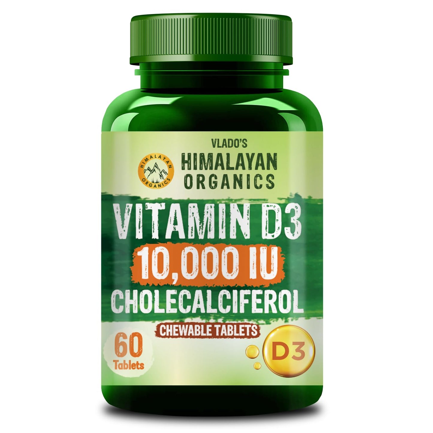Himalayan Organics Vitamin D3 10000IU - Chewable Vitamin D Tablets