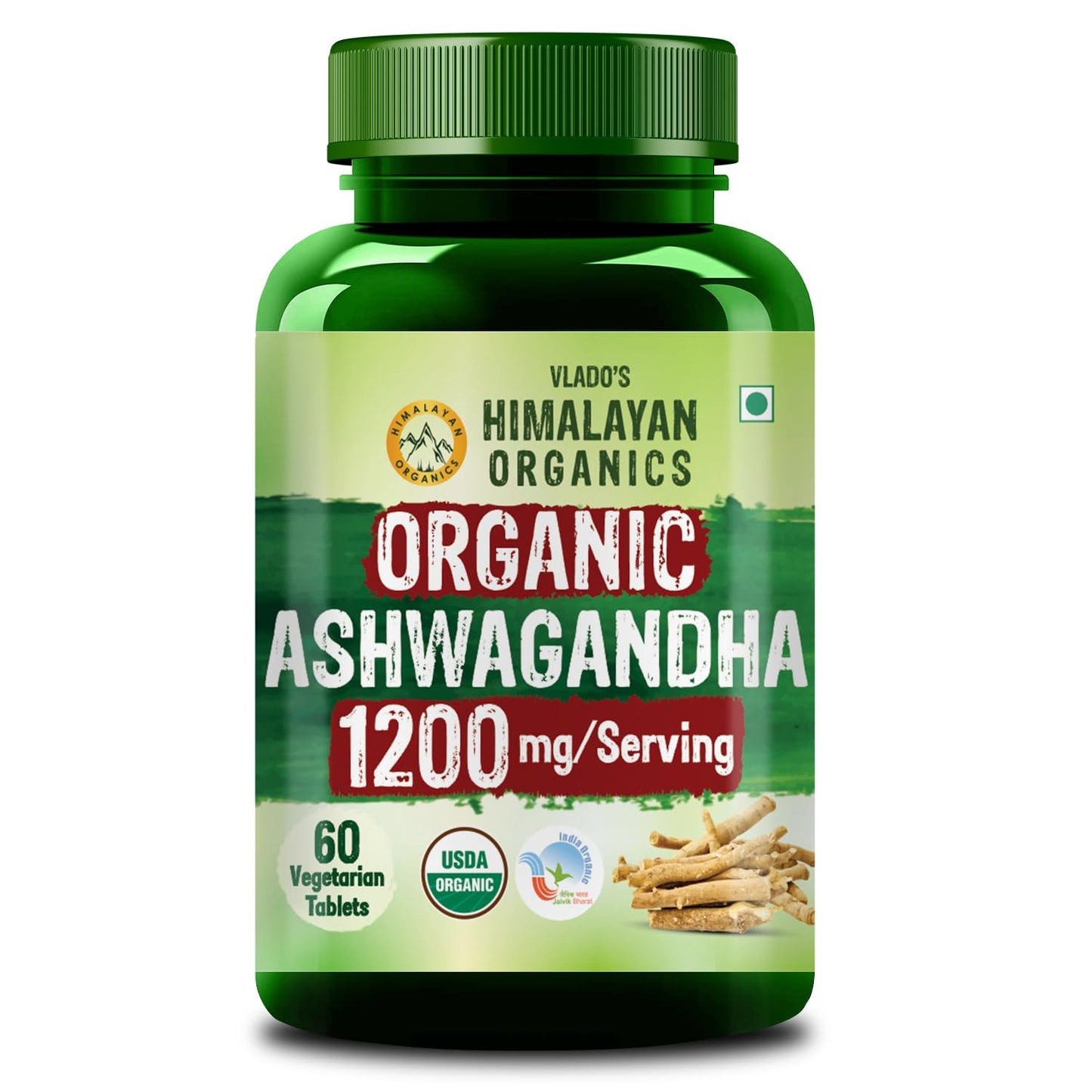 Himalayan Organics Organic Ashwagandha 1200mg Tablets