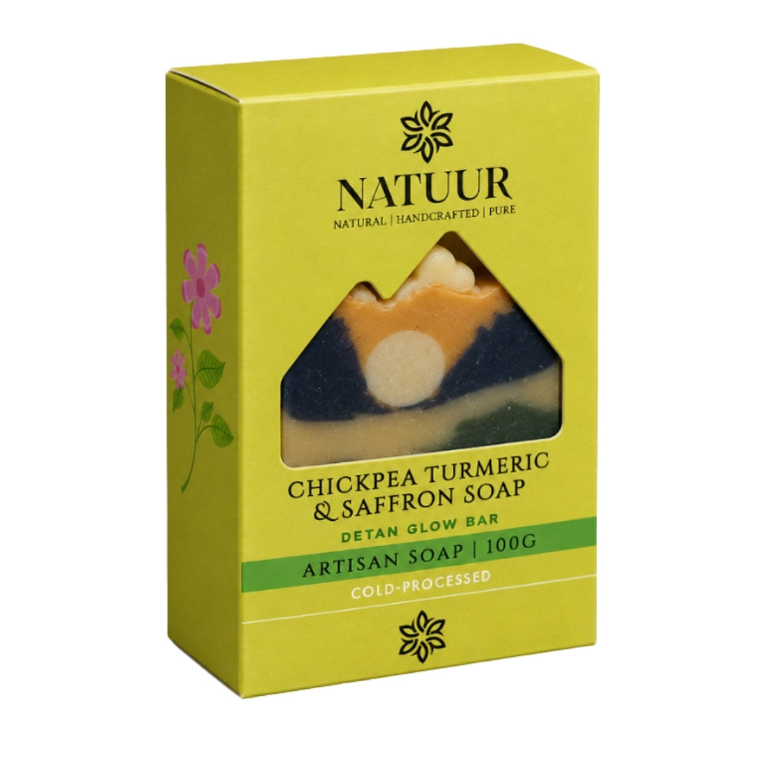 Natuur Chickpea Turmeric & Saffron Soap Detan Glow Bar
