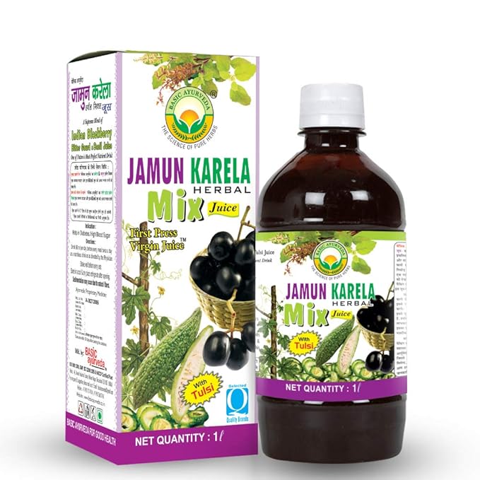 Basic Ayurveda Jamun Karela Herbal Mix Juice Organic Natural Herbal Juice