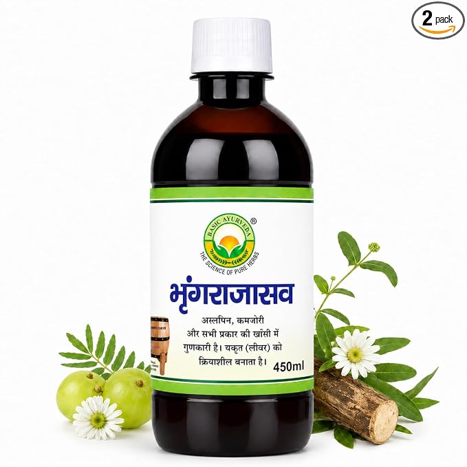 Basic Ayurveda Bhringarajasava Ayurvedic Hair And Liver Health Syrup