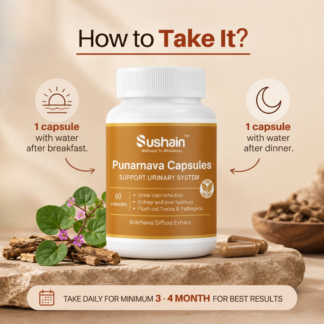 Sushain Punarnava Extract Capsules For Uti Kidney And Liver Care