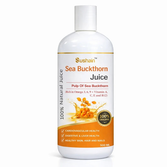 Sushain Sea Buckthorn Juice - Rich in Omega 3,6,9 & Vitamin C,E,B12