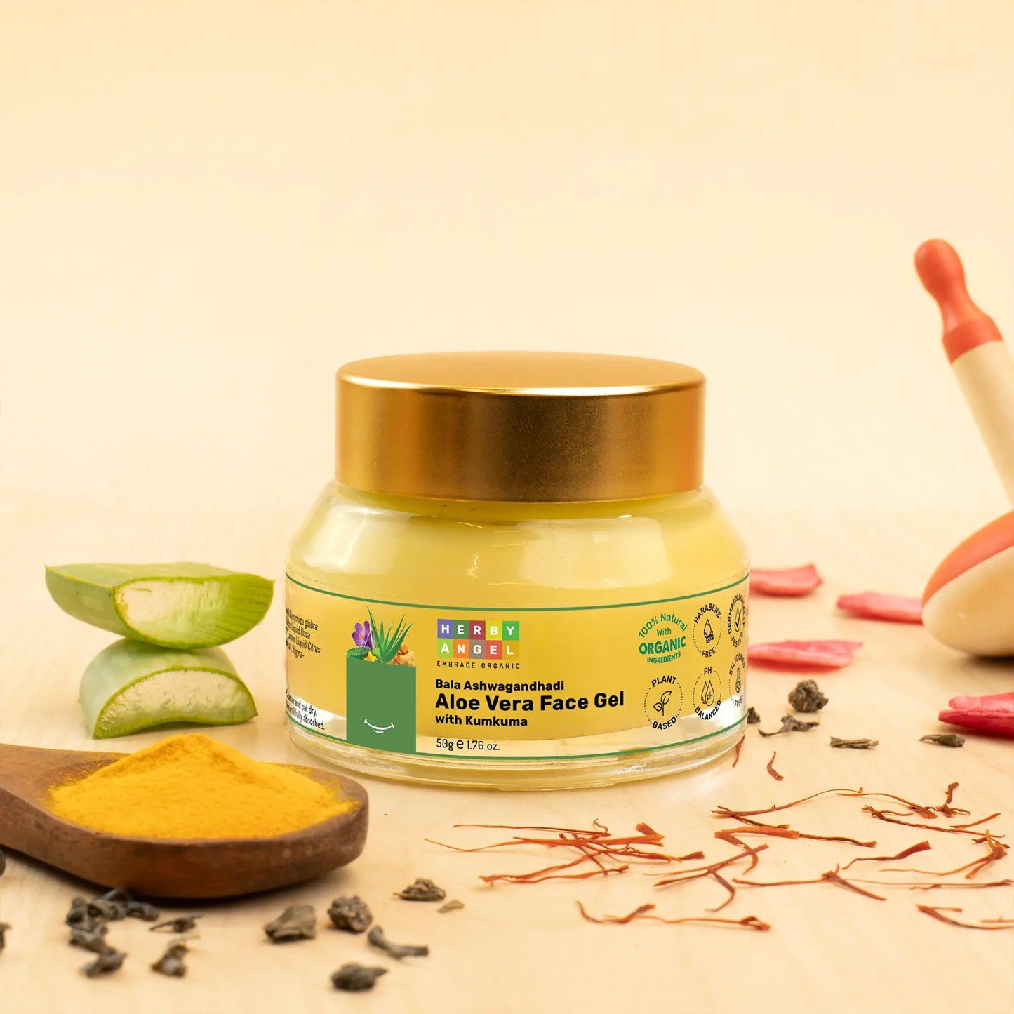 Herby Angel Aloe Vera Face Gel With Kumkuma