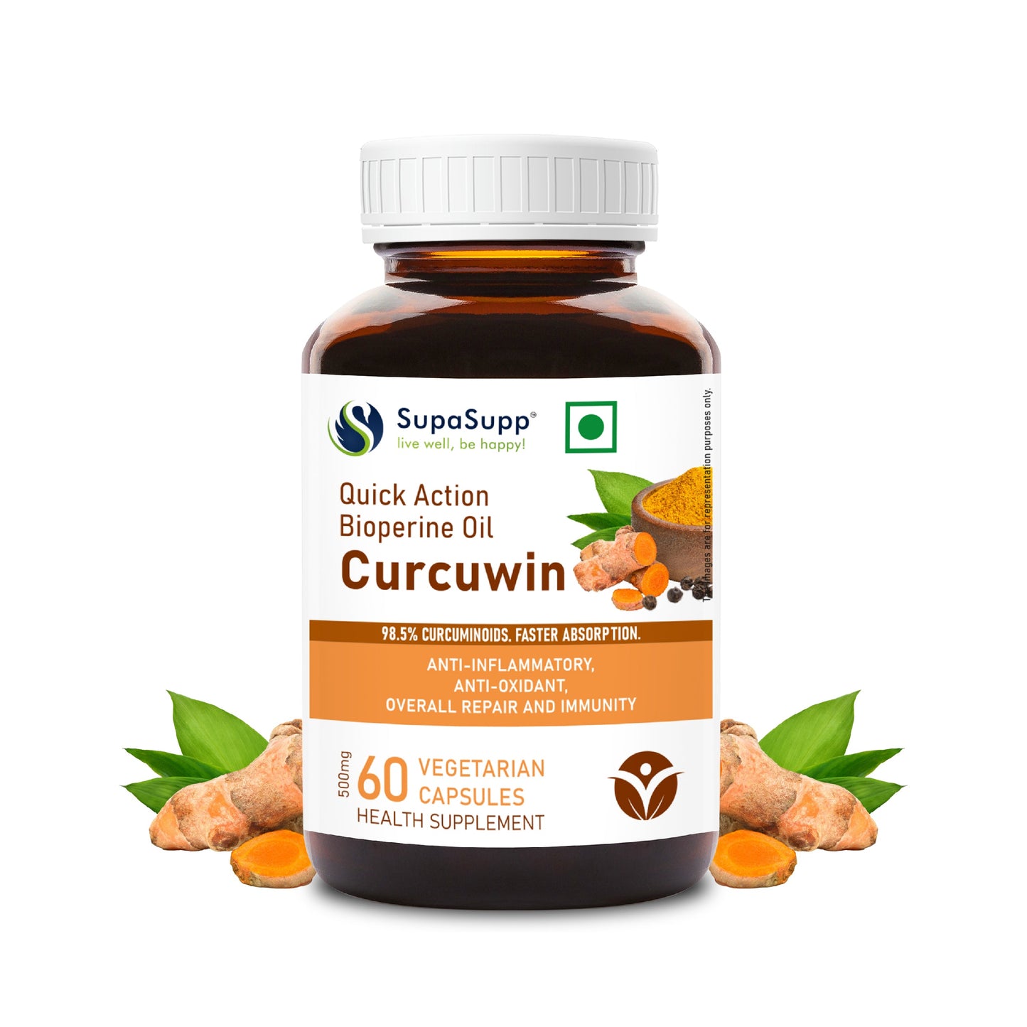 Sri Sri Tattva Supasupp Quick Action Bioperine Oil Curcuwin Capsule