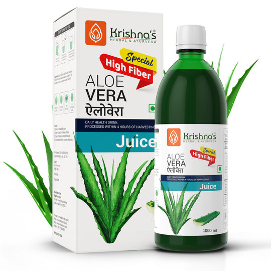 Krishna Ayurveda Premium Aloevera High Fiber Juice Bottel of 1000 ML