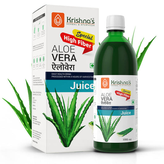 Krishna Ayurveda Premium Aloevera High Fiber Juice Bottel of 1000 ML