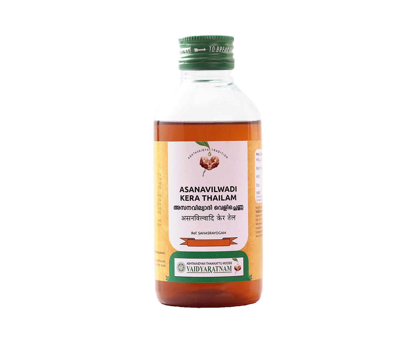 Vaidyaratnam Asanavilwadi Kera Thailam Oil