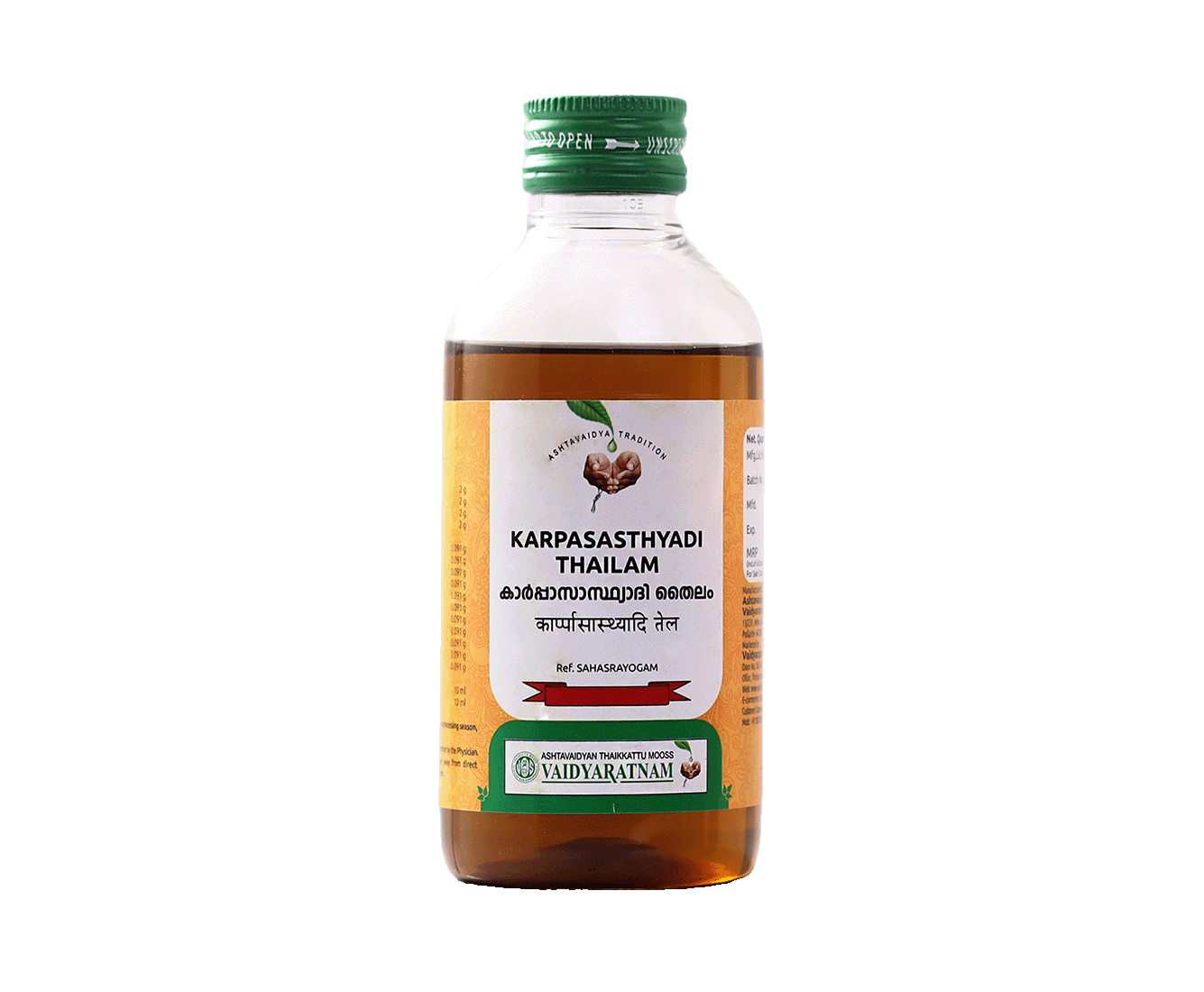 Vaidyaratnam Karpasasthyadi Thailam Oil