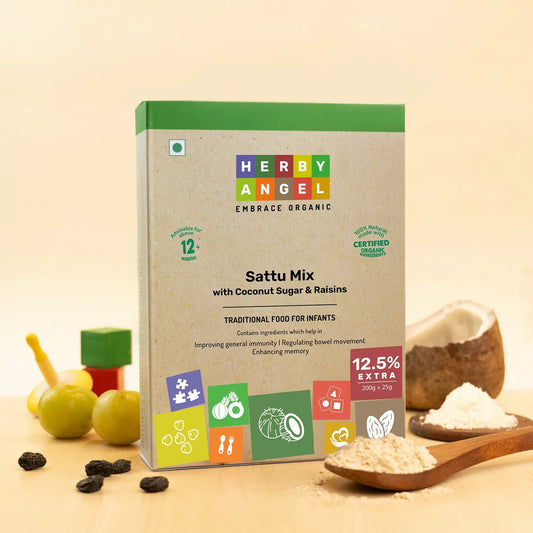 Herby Angel Sattu Mix With Coconut Sugar & Raisins