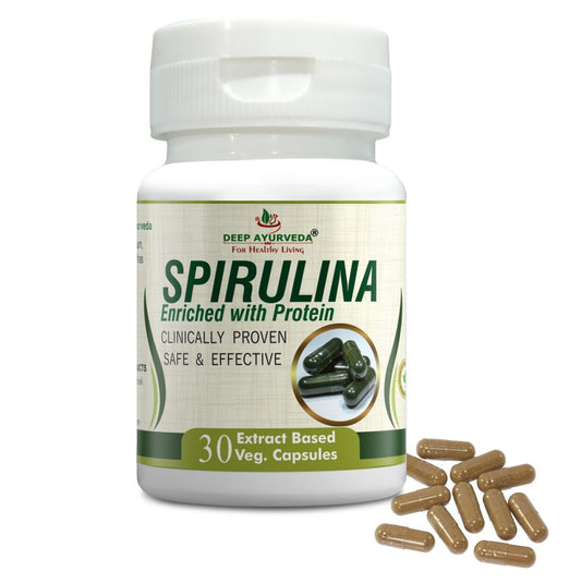 Deep Ayurveda Spirulina Enriched With Protein Capsule