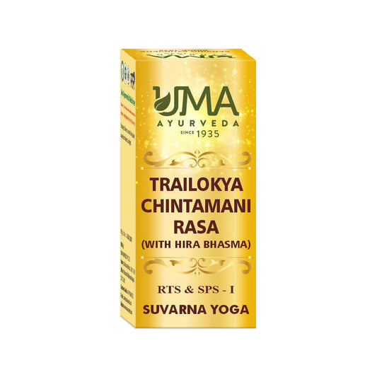 Uma Ayurveda Trailokya Chintamani Rasa With Hira Bhasma Tablets