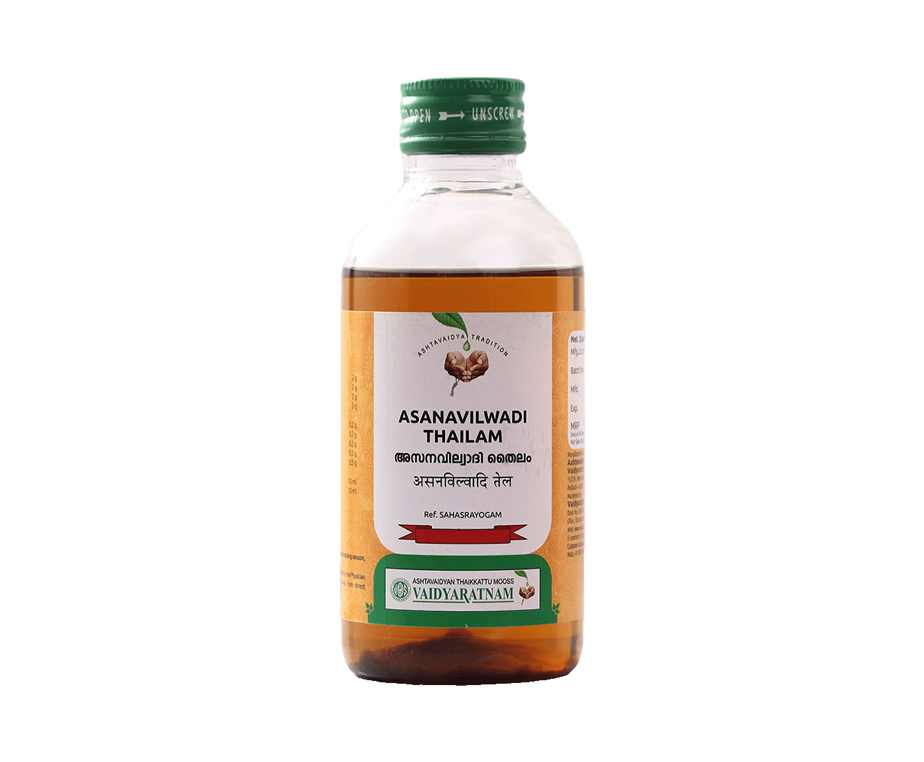 Vaidyaratnam Asanavilwadi Thailam Oil