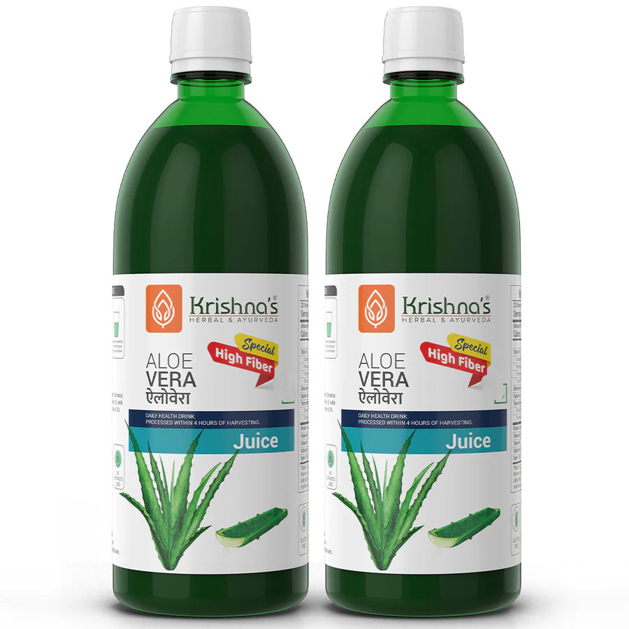 Krishna Ayurveda Premium Aloevera High Fiber Juice Bottle of 1000 ML