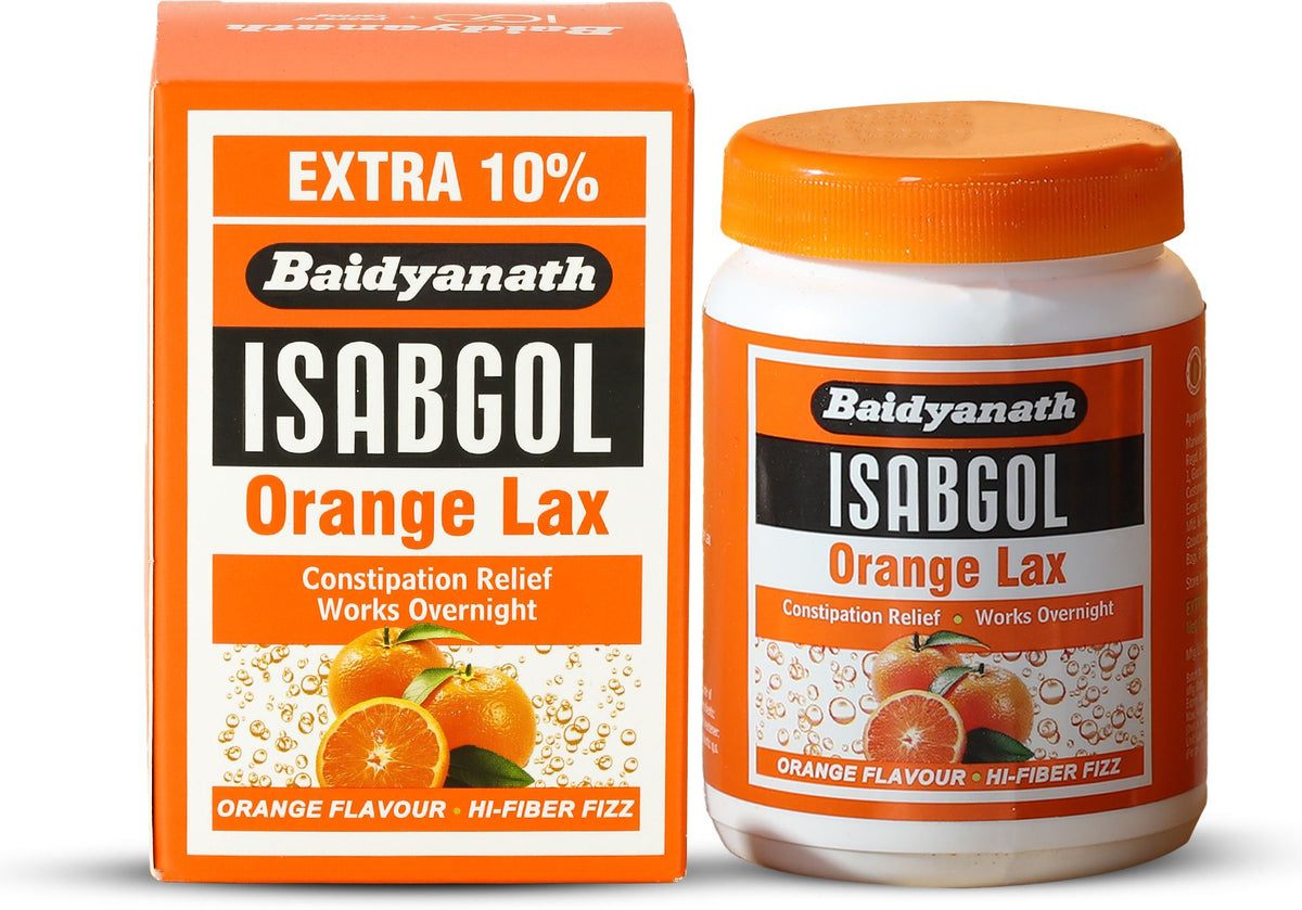 Baidyanath Kolkata Isabgol Orange Lax Psyllium Husk Powder Constipation
